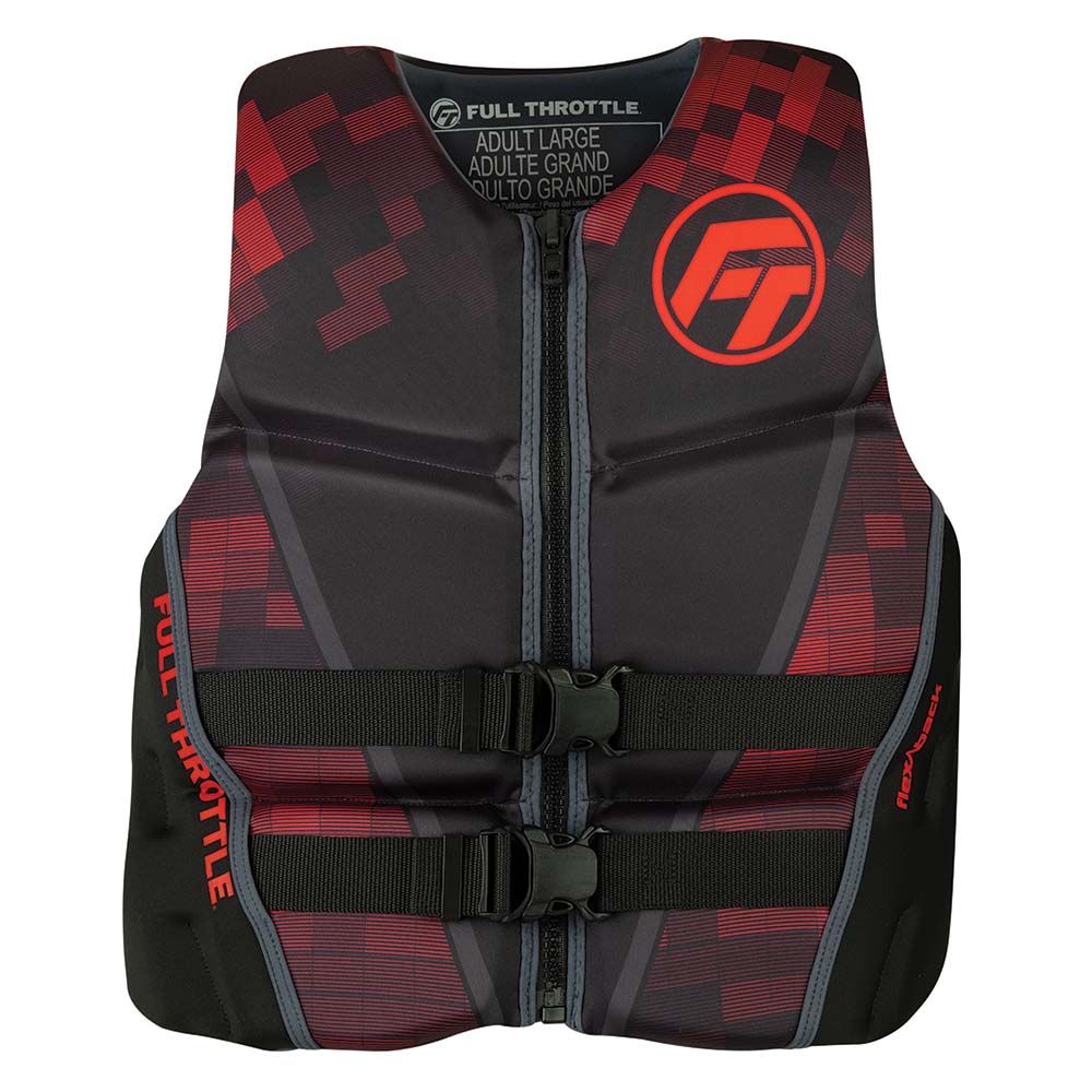 Full Throttle Mens RapidDry FlexBack Life Jacket S BlackRed 14250010002022